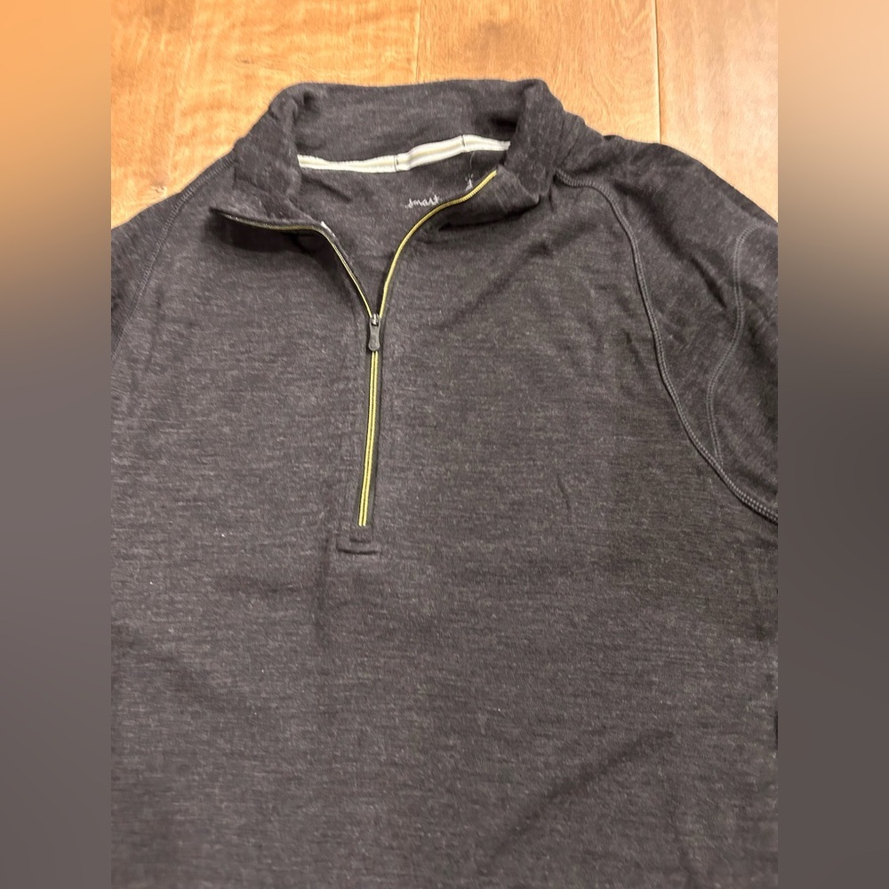 Smartwool Men's charcoal Quarter-Zip Long Sleeve Pullover XL - Picture 2 of 6